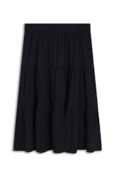 Saia Visco Lycra Pleats Preto