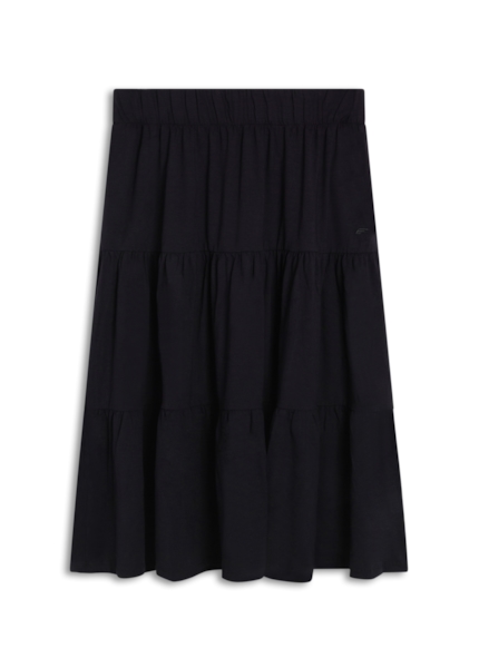 Saia Visco Lycra Pleats Preto