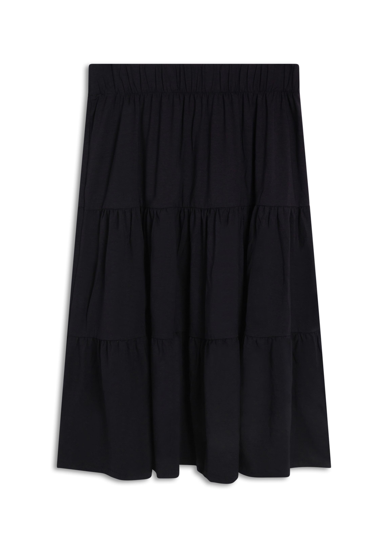 Saia Visco Lycra Pleats Preto