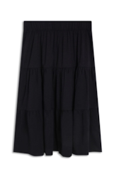Saia Visco Lycra Pleats Preto