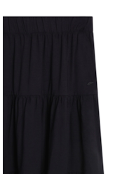 Saia Visco Lycra Pleats Preto