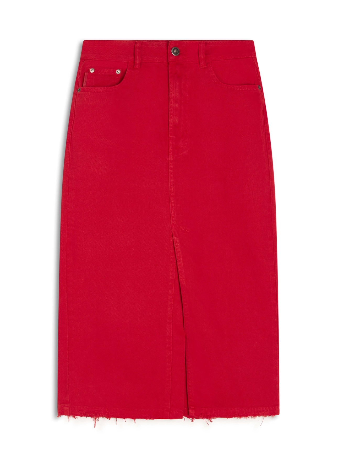 Saia Western White Denim Vermelho