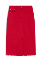 Saia Western White Denim Vermelho