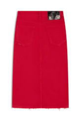 Saia Western White Denim Vermelho