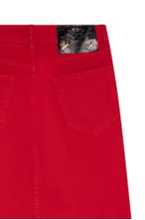 Saia Western White Denim Vermelho