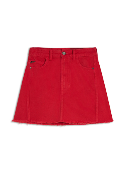 Saia White Denim Emma Vermelho Vivo