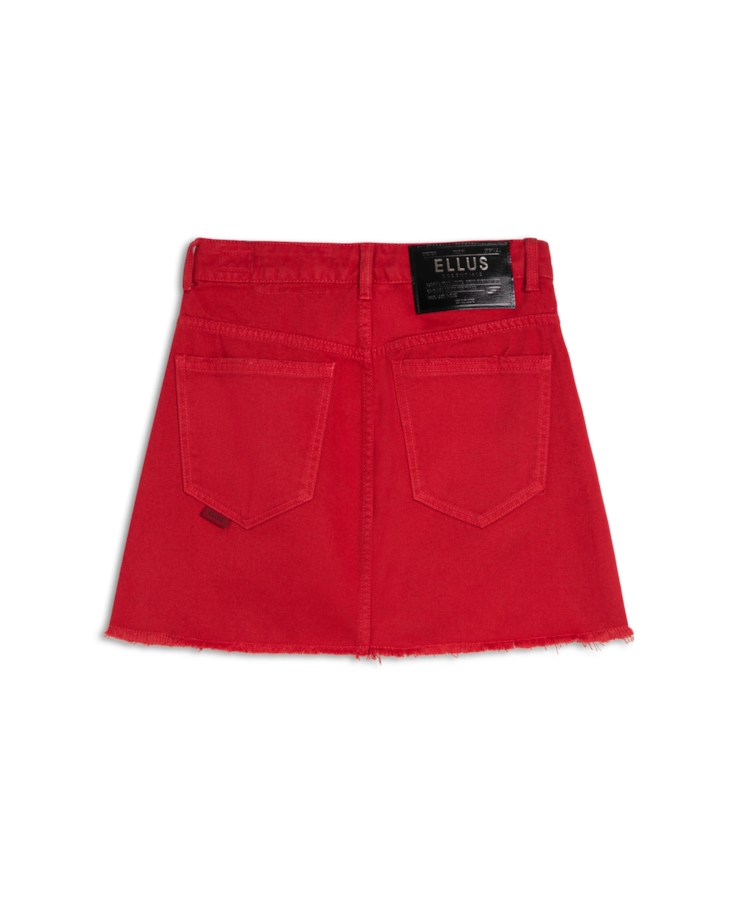 Saia White Denim Emma Vermelho Vivo