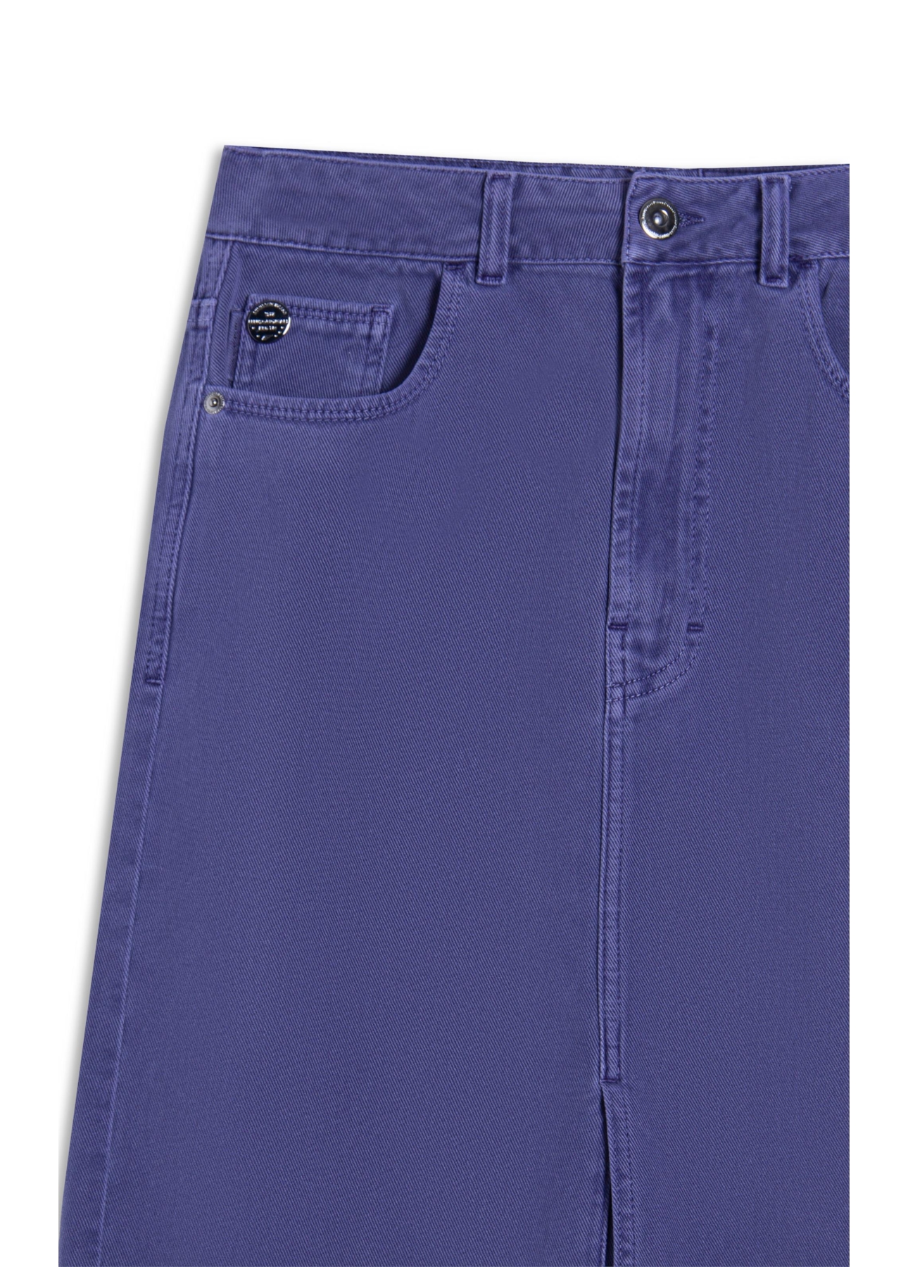 Saia White Denim Midi 5 Pockets Azul Jeans