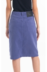 Saia White Denim Midi 5 Pockets Azul Jeans