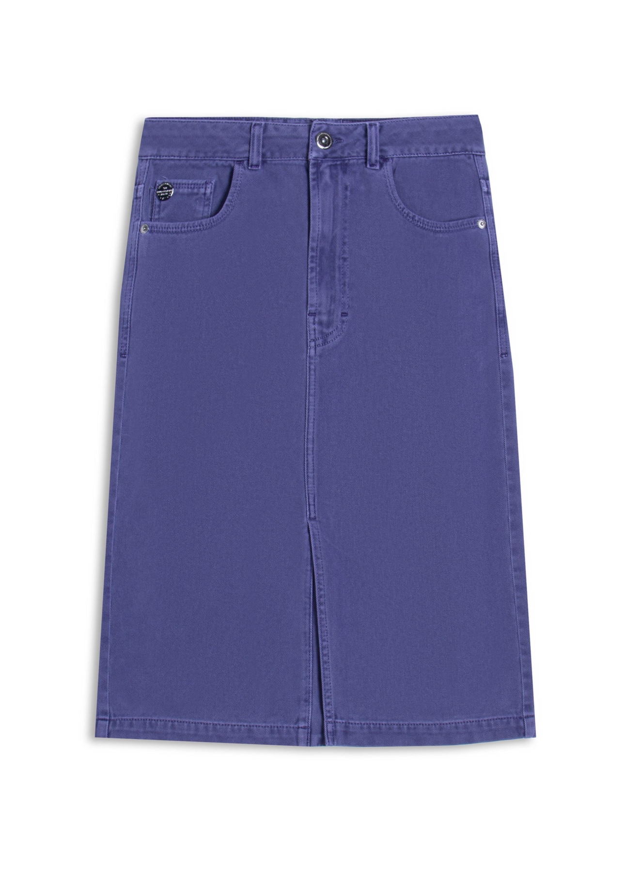 Saia White Denim Midi 5 Pockets Azul Jeans