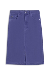 Saia White Denim Midi 5 Pockets Azul Jeans