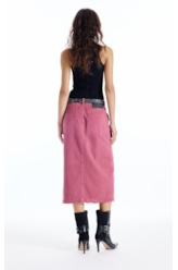 Saia White Denim Midi Zetex Magenta