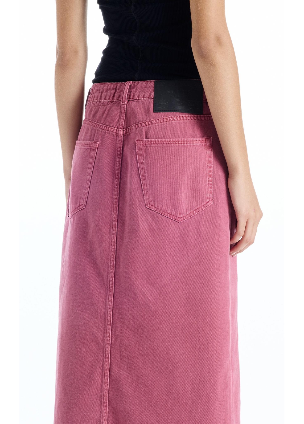 Saia White Denim Midi Zetex Magenta