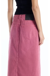 Saia White Denim Midi Zetex Magenta