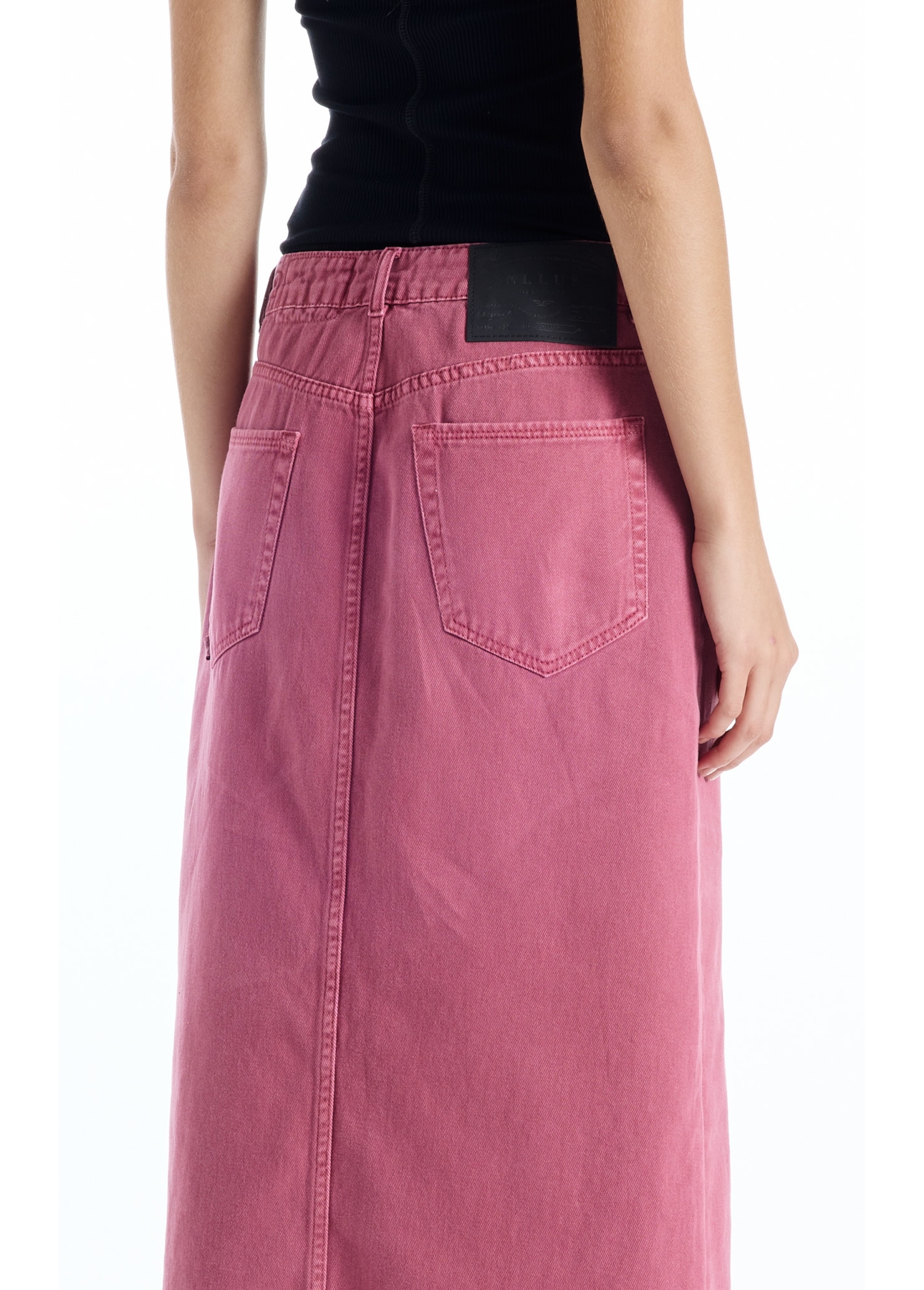 Saia White Denim Midi Zetex Magenta