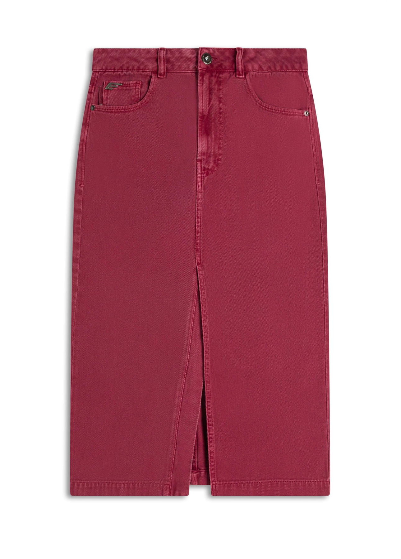 Saia White Denim Midi Zetex Magenta
