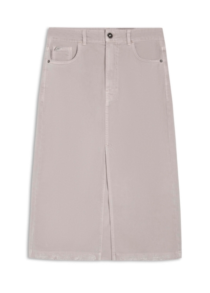Saia White Denim Midi Zetex Silver