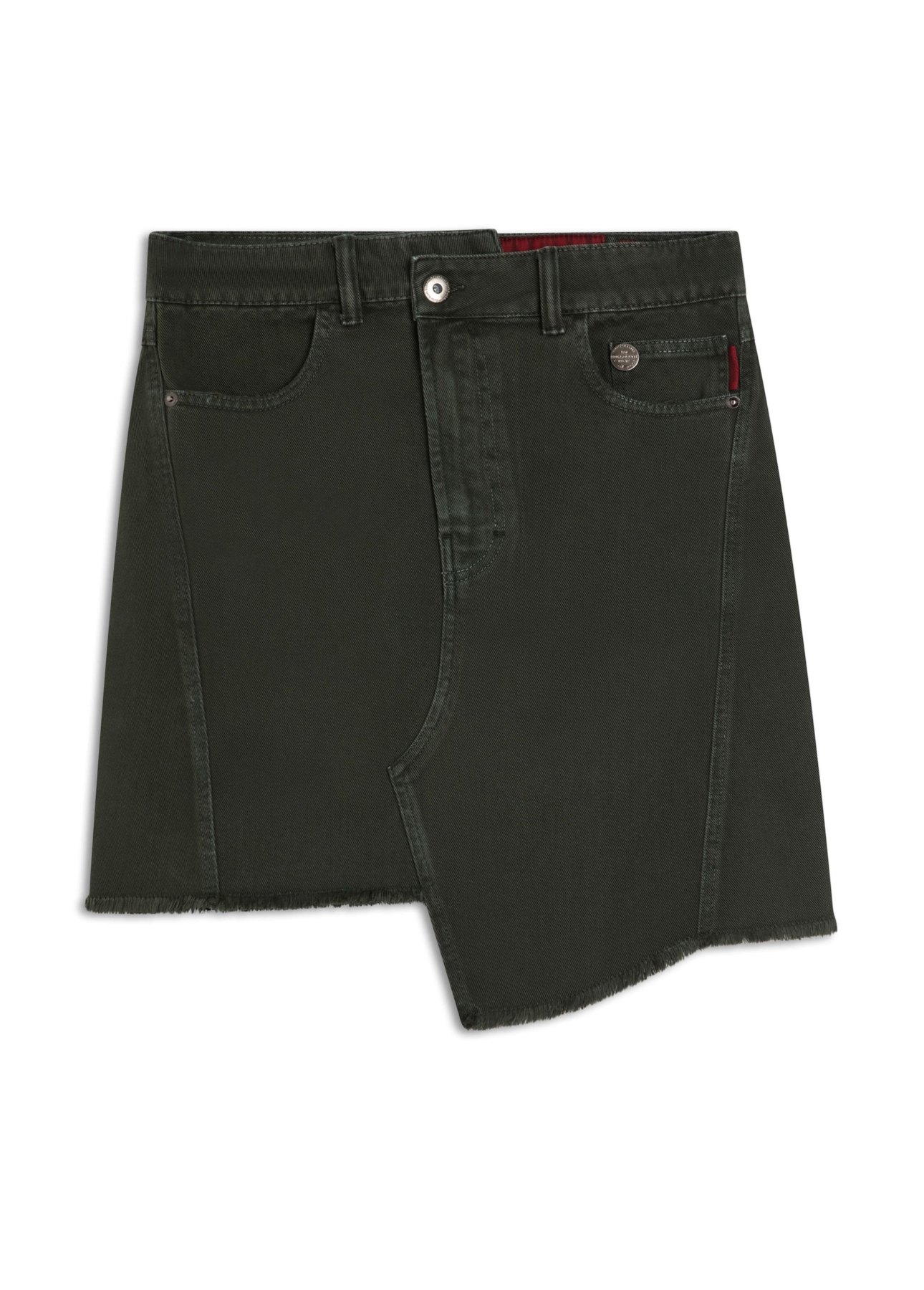 Saia White Denim Mom Verde Militar