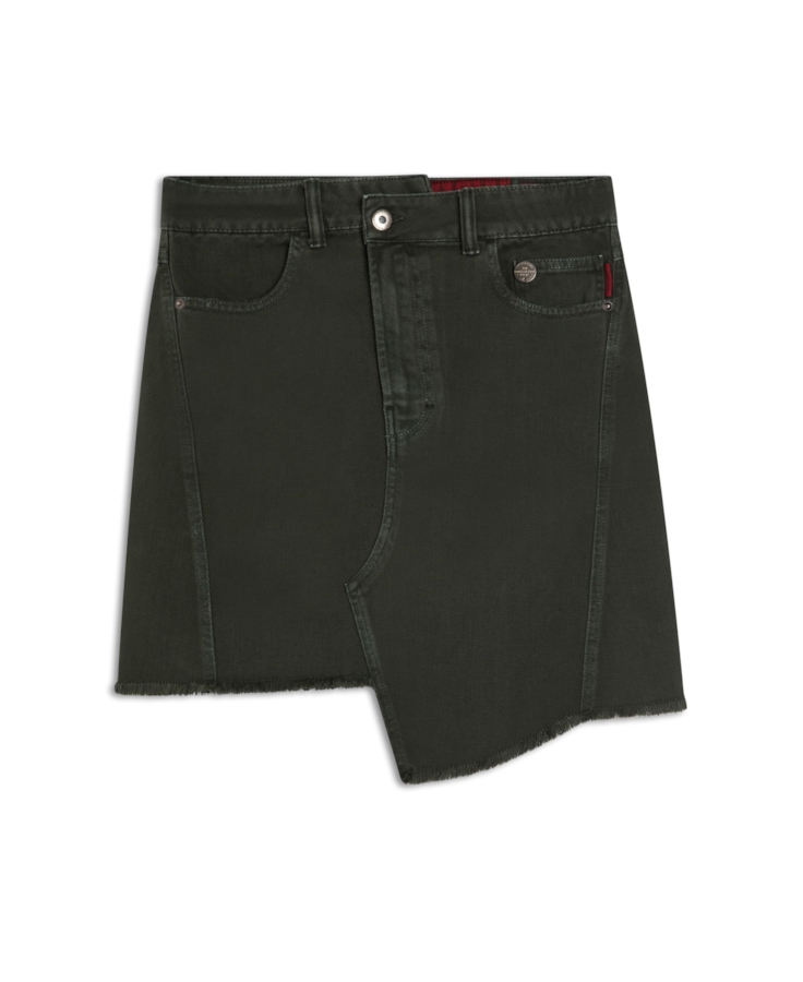 Saia White Denim Mom Verde Militar