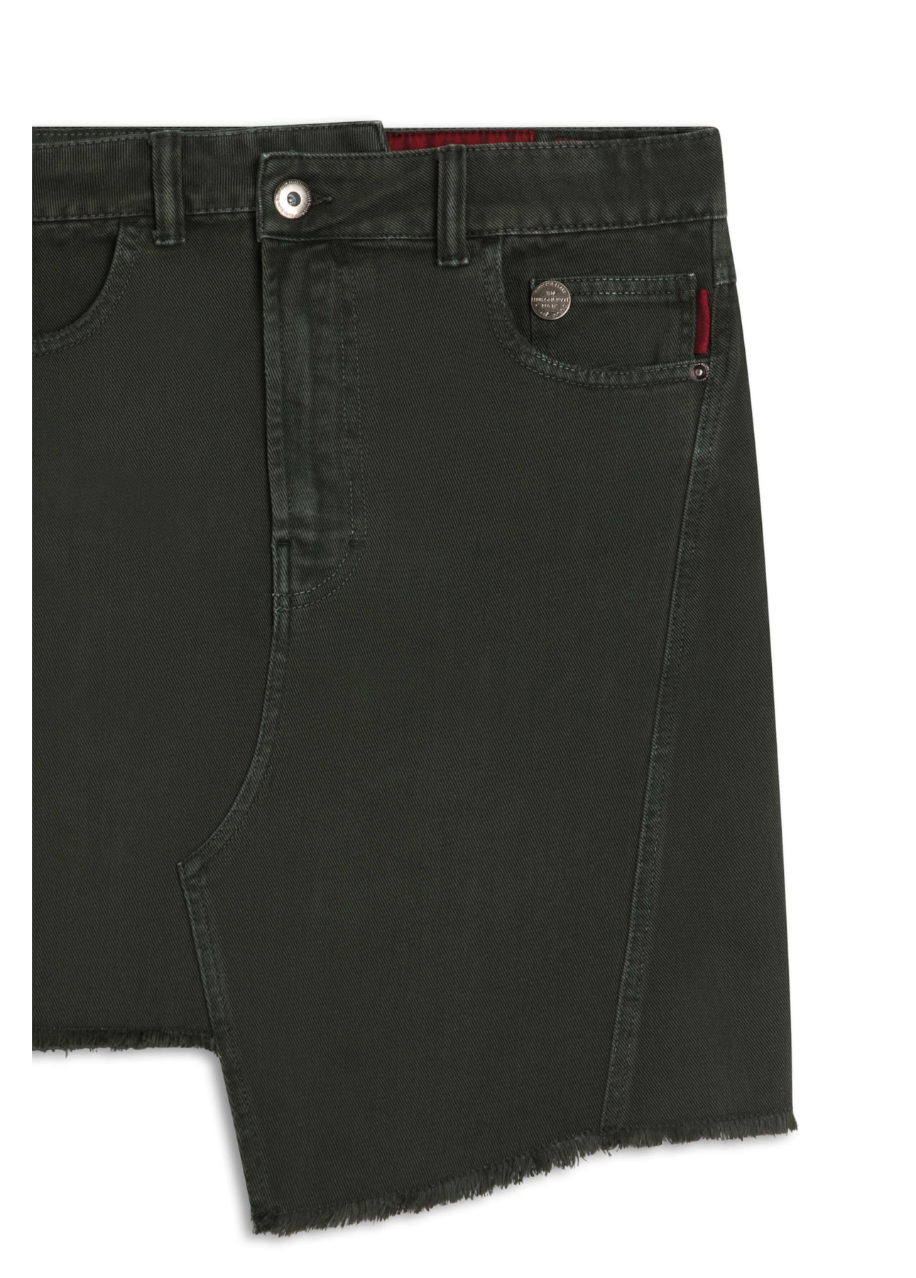 Saia White Denim Mom Verde Militar