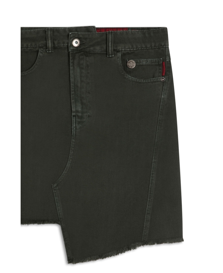 Saia White Denim Mom Verde Militar