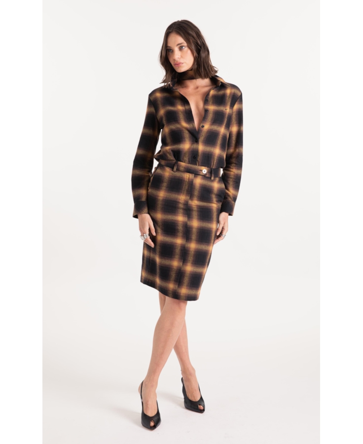 Saia Wool Touch Cepheus Pencil Skirt Camel