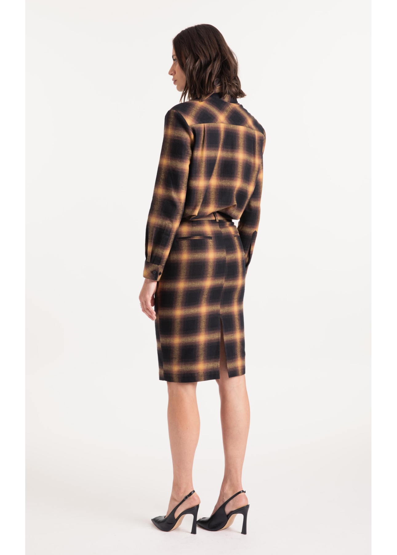 Saia Wool Touch Cepheus Pencil Skirt Camel