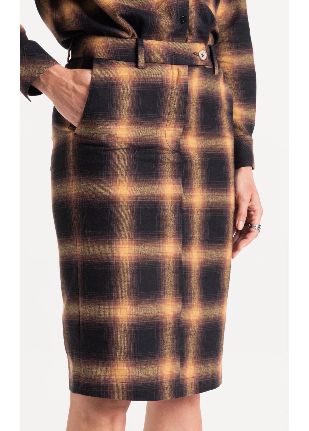 Saia Wool Touch Cepheus Pencil Skirt Camel
