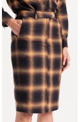 Saia Wool Touch Cepheus Pencil Skirt Camel