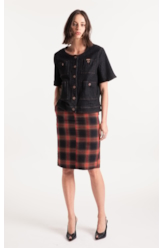 Saia Wool Touch Cepheus Pencil Skirt Telha
