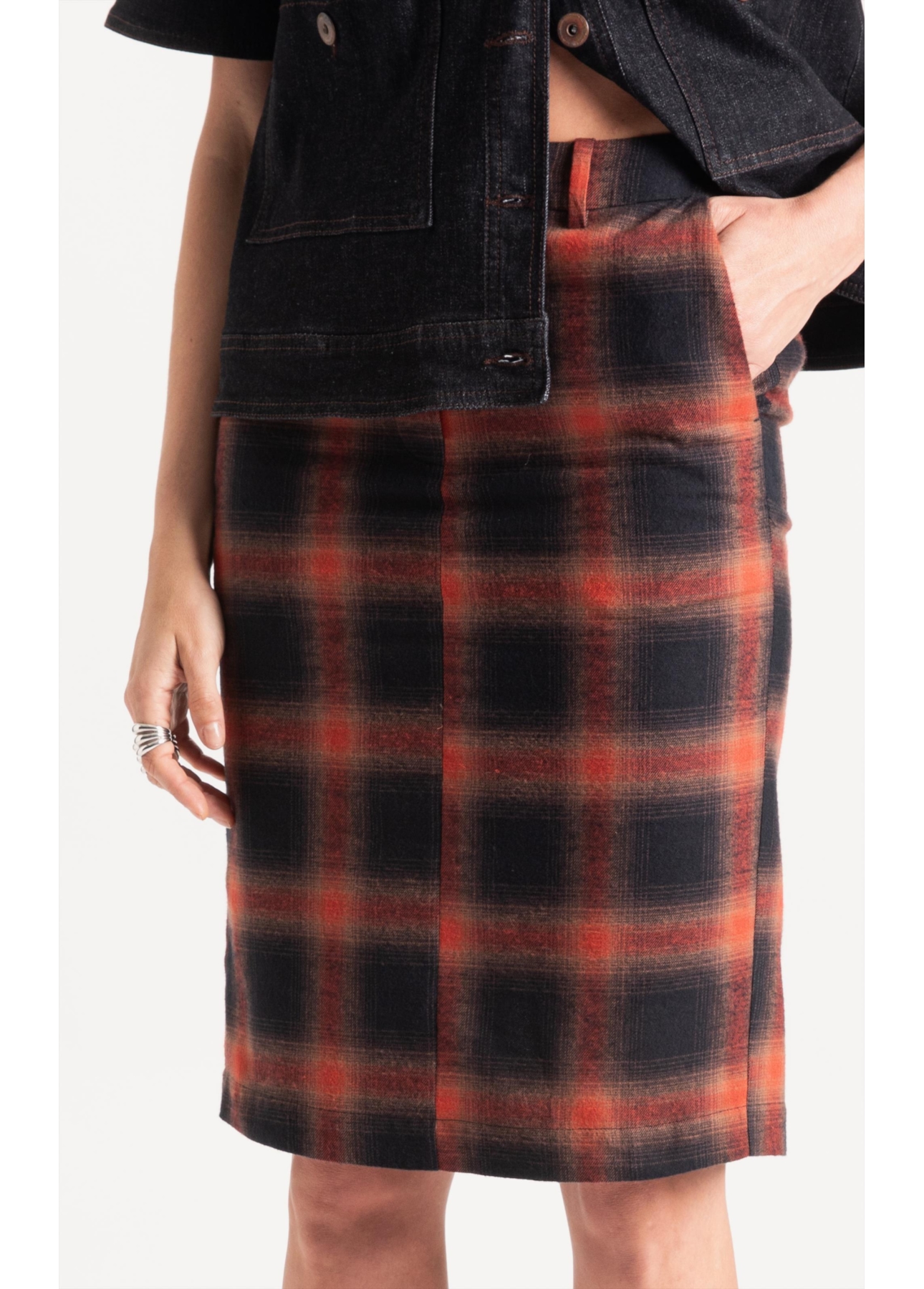 Saia Wool Touch Cepheus Pencil Skirt Telha