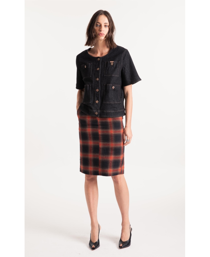 Saia Wool Touch Cepheus Pencil Skirt Telha