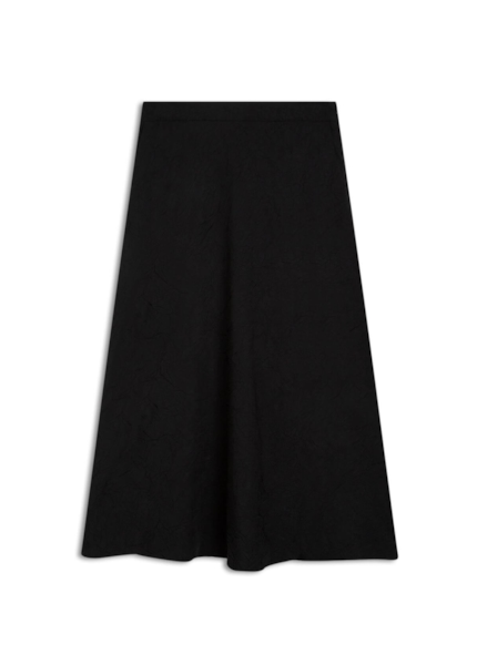 Saia Wrinkled Midi Preto