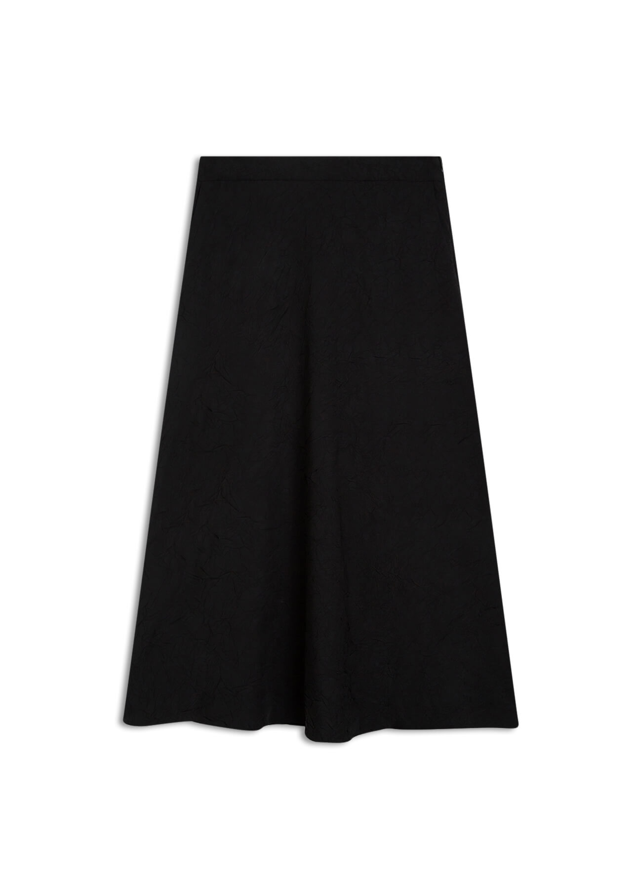 Saia Wrinkled Midi Preto