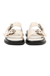 Sandália Com Fivela Ellus  Off White