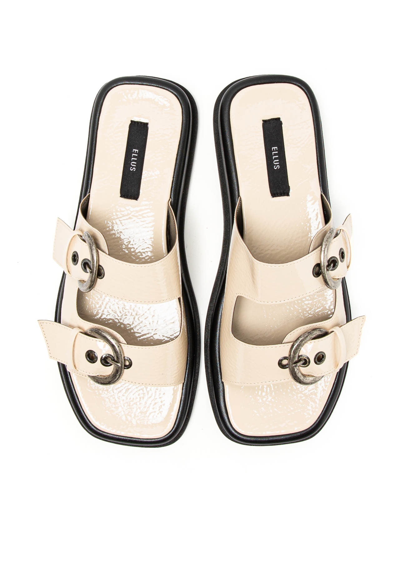 Sandália Com Fivela Ellus  Off White