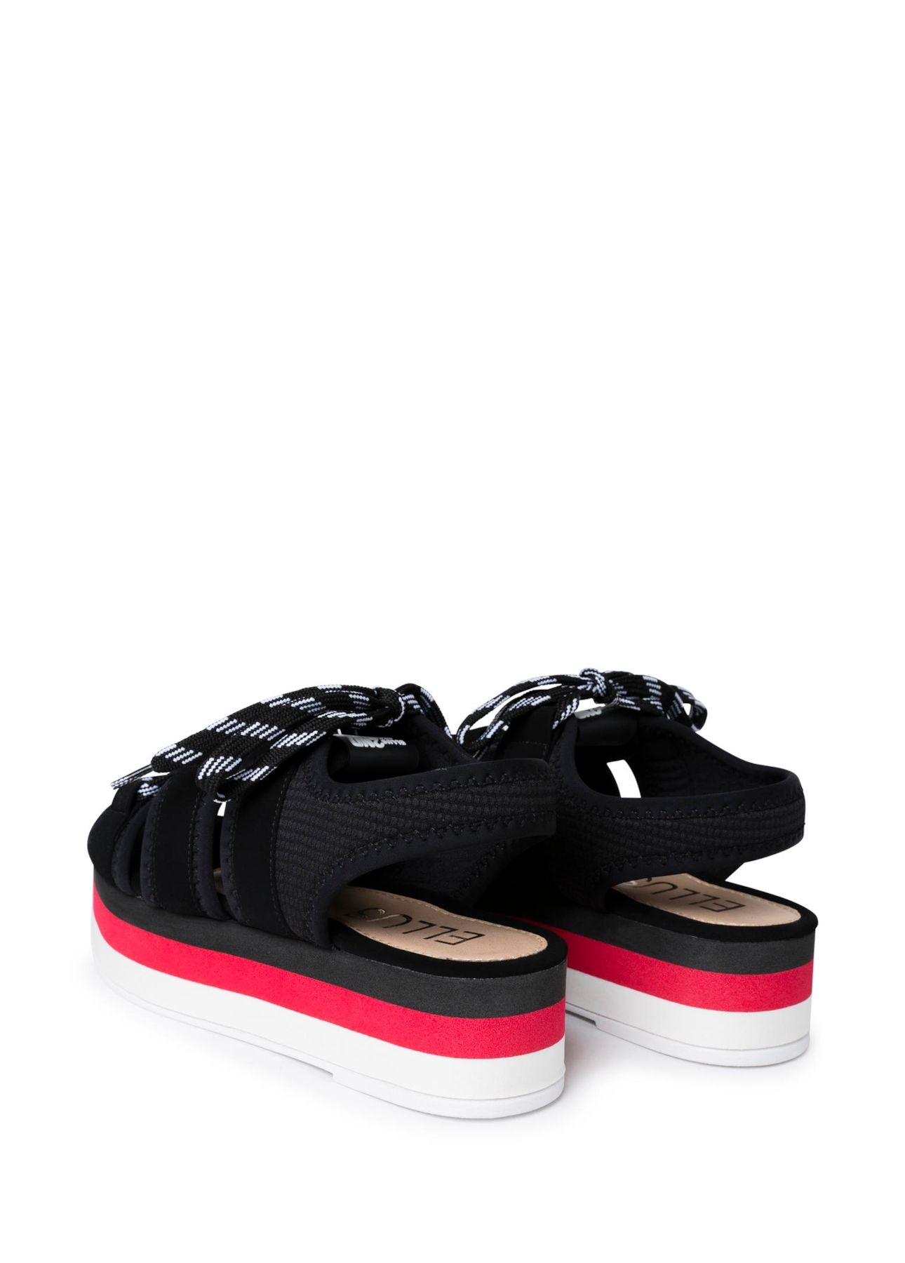 Sandália Flatform Amarração Nobuck Sm Preto