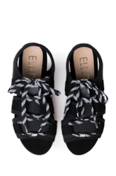 Sandália Flatform Amarração Nobuck Sm Preto
