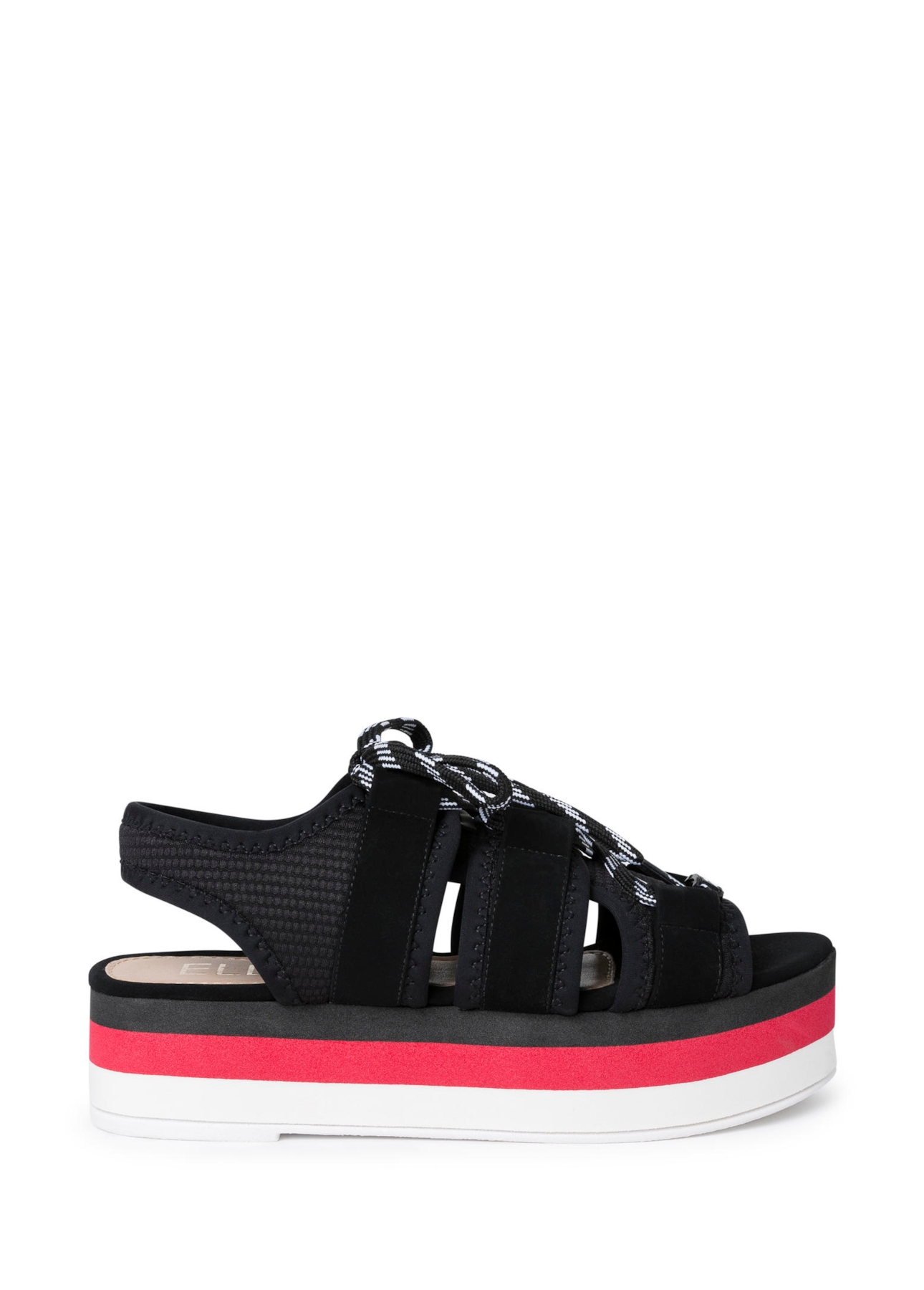 Sandália Flatform Amarração Nobuck Sm Preto