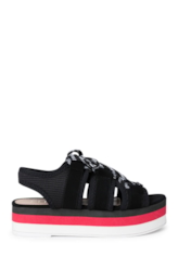 Sandália Flatform Amarração Nobuck Sm Preto