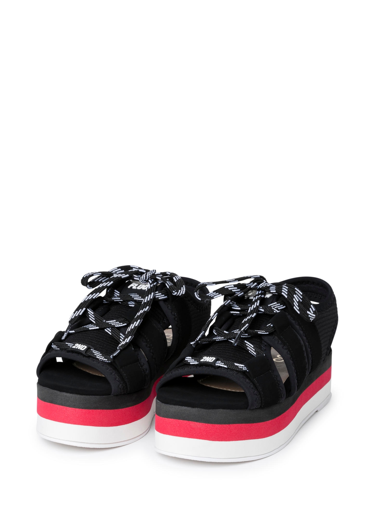 Sandália Flatform Amarração Nobuck Sm Preto