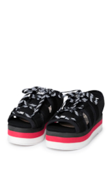 Sandália Flatform Amarração Nobuck Sm Preto