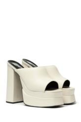 Sandalia Mule Ellus Salto Bloco Off White
