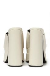 Sandalia Mule Ellus Salto Bloco Off White