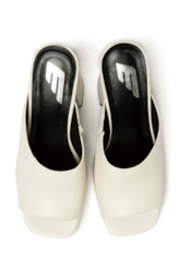 Sandalia Mule Ellus Salto Bloco Off White