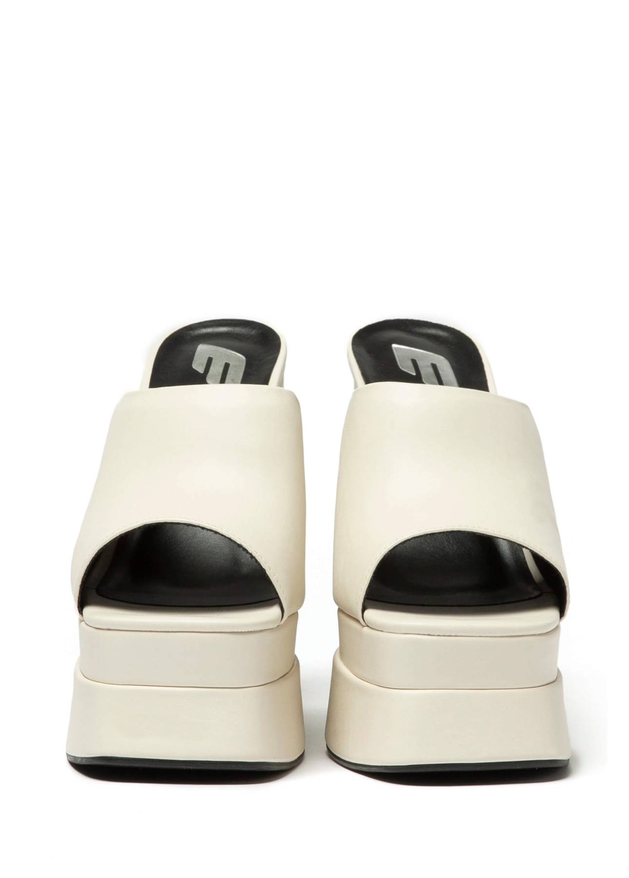 Sandalia Mule Ellus Salto Bloco Off White