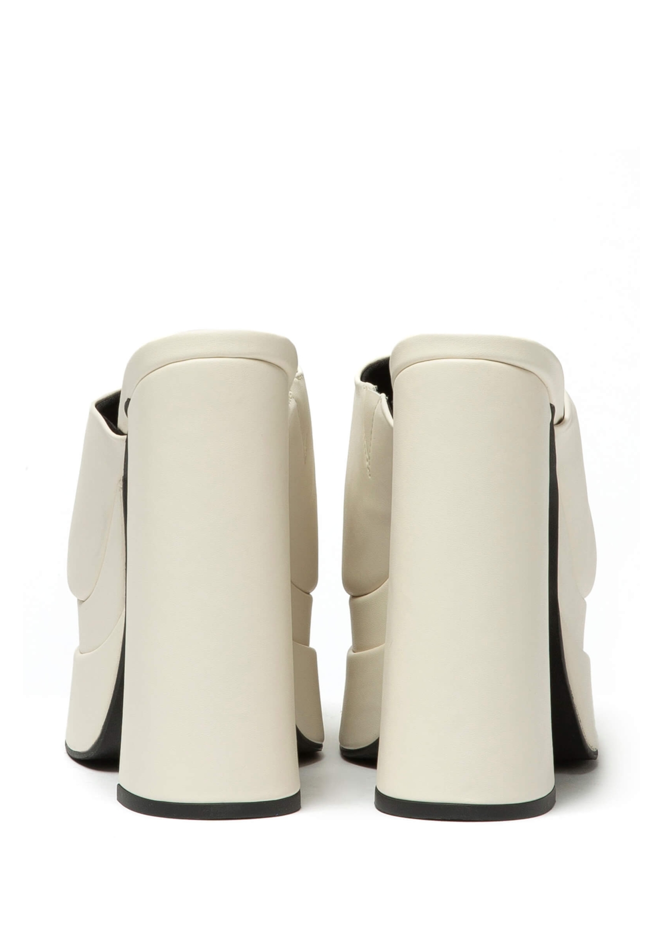 Sandalia Mule Ellus Salto Bloco Off White