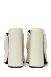 Sandalia Mule Ellus Salto Bloco Off White