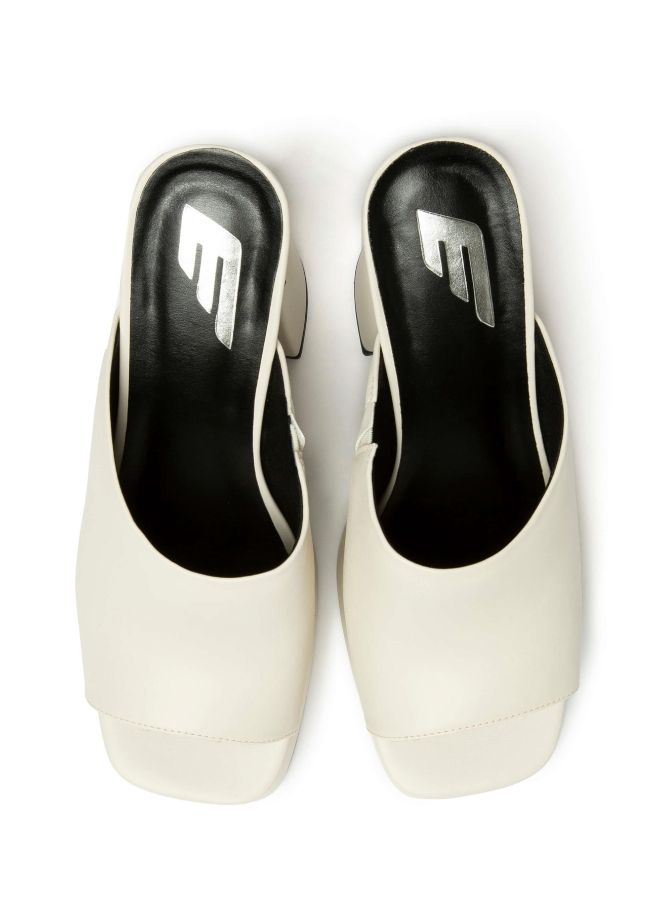 Sandalia Mule Ellus Salto Bloco Off White
