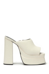Sandalia Mule Ellus Salto Bloco Off White